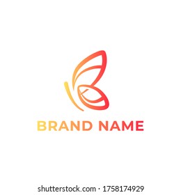 Luxury butterfly logo vector, butterfly logo template