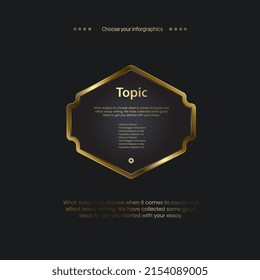 A luxury buttons infographics template design and golden steps buttons template, vector, illustration