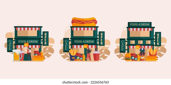 Luxury Cafe Flat Bundle Design 