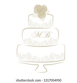 luxury cake, abstract logo icon