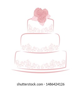 luxury cake, abstract logo icon