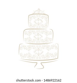 luxury cake, abstract logo icon