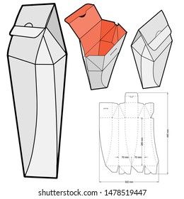 Luxury Cake Box and Die-cut Pattern. The .eps file is full scale and fully functional. Prepared for real cardboard production.