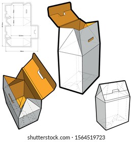 Luxury Cake Box (Internal measurement 7.5 x 5 + 12cm) and Die-cut Pattern. The .eps file is full scale and fully functional. Prepared for real cardboard production.