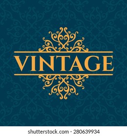 Luxury calligraphic vintage frame with beautiful pattern. Elegant logo design Vector illustration