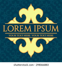 Luxury calligraphic vintage frame with beautiful pattern. Elegant logo design Vector illustration