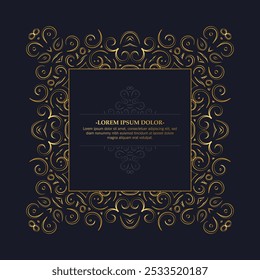 Luxury calligraphy ornament frame line design