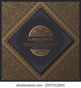 Luxury calligraphy square ornament frame line