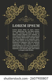 Luxury calligraphy square ornament frame line