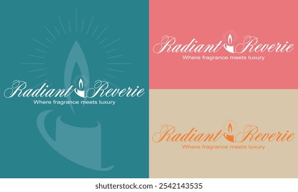 Luxury candle logo and vector