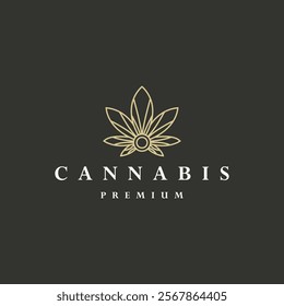 Luxury Cannabis leaf logo vector design