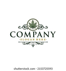Luxus-Cannabis-Logo-Vorlage in Vektorgrafik
