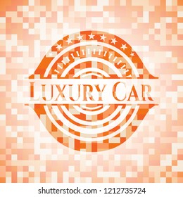 Luxury Car abstract orange mosaic emblem