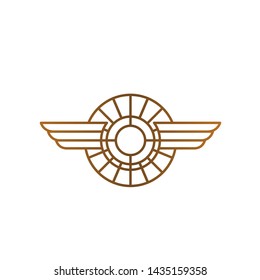 Luxury Car Badge Wings Line Art Stock Vector (Royalty Free) 1435159358 ...