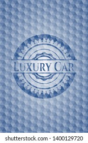 Luxury Car Blue Badge With Geometric Pattern. Vector Illustration. Detailed.