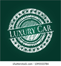 Luxury Car chalk emblem written on a blackboard. Vector Illustration. Detailed.