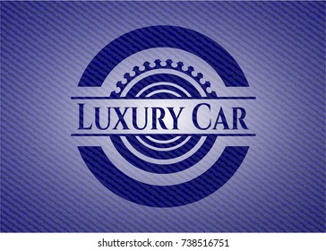 Luxury Car emblem with denim texture