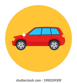 
A luxury car flat rounded icon