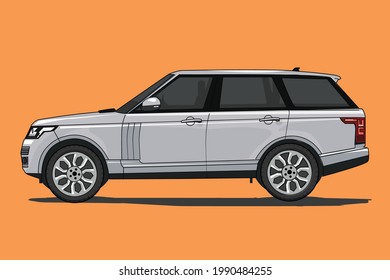Luxury car four wheels drive vector