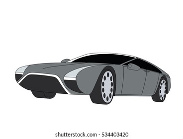 Luxury car grey vector illustration isolated