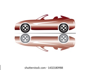 luxury car icon vector with colour and shadow

