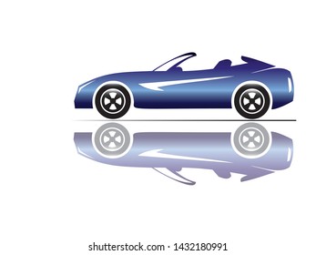 luxury car icon vector with colour and shadow
