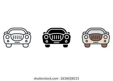 luxury car icons isolated on White Background. Flat style design