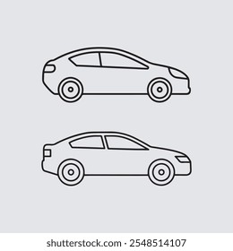 Luxo conjunto de ícones do carro, esboço do carro. Ilustração vetorial.