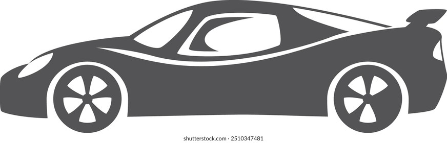 Luxury car logo. Fast sport race silhouette