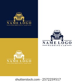 Luxury car logo template. Wedding car logo Vintage. Luxury car logo concept on transparent background from wedding