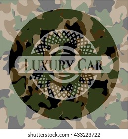 Luxury Car on camo texture