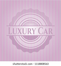 Luxury Car pink emblem. Retro