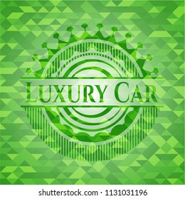 Luxury Car realistic green mosaic emblem