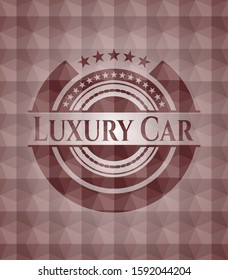 Luxury Car red emblem with geometric background. Seamless.