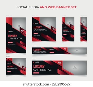 Luxury Car Rental Modern Social Media Post Story And Web Banner Template