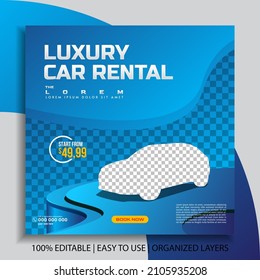 Luxury car rental social media post promotion banner template