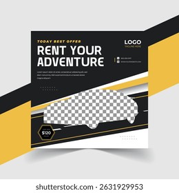 Luxury Car Rental Social Media Post Template, Car Dealership Banner and Flyer Design for Promotion
