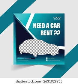 Luxury Car Rental Social Media Post, Flyer Template, Car Dealership Promotion Banner for Auto Services, car rental social media post