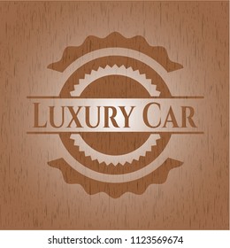 Luxury Car retro style wooden emblem