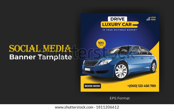 Luxury car sale social media post advertising\
banner template