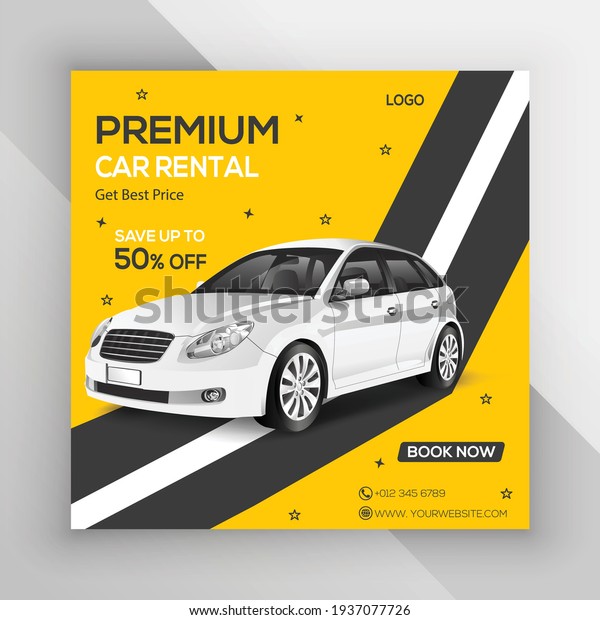Luxury car\
sale social media post banner\
template.