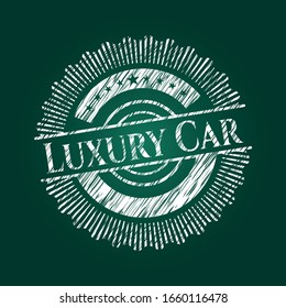 Luxury Car written with chalkboard texture. Vector Illustration. Detailed.