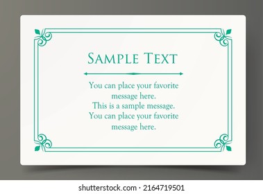 Luxury card design. Antique decorative design. Elegant edge pattern.
