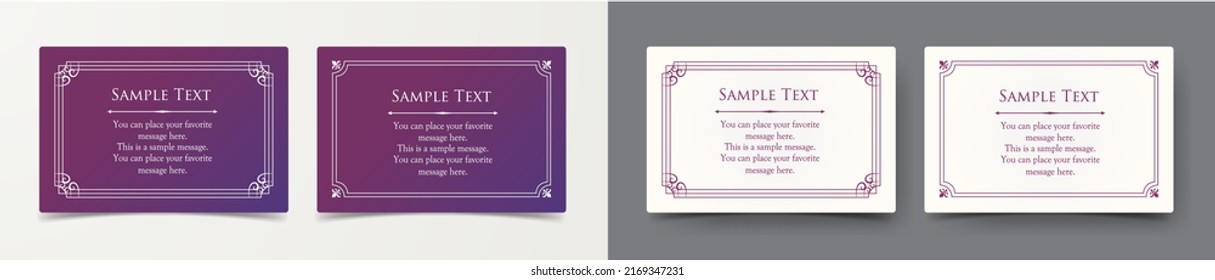 Luxury card design. Antique decorative design. Elegant edge pattern.
