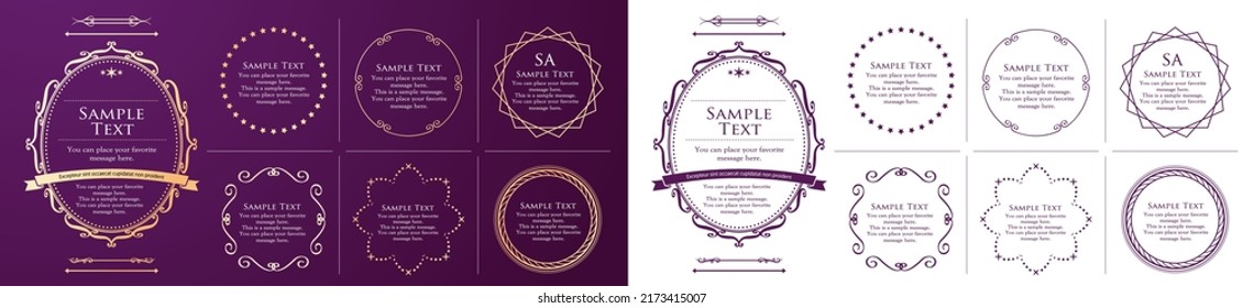 Luxury card design. Antique decorative design. Elegant edge pattern.