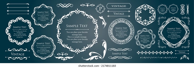 Luxury card design. Antique decorative design. Elegant edge pattern.
