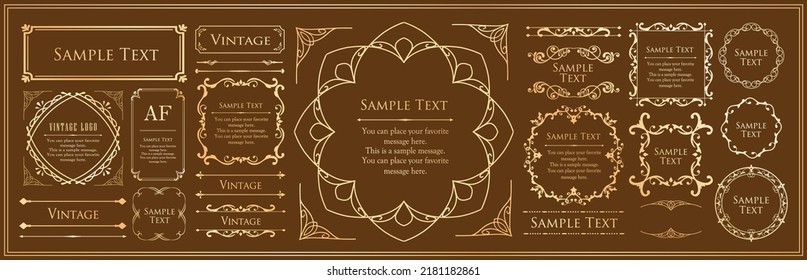 Luxury card design. Antique decorative design. Elegant edge pattern.