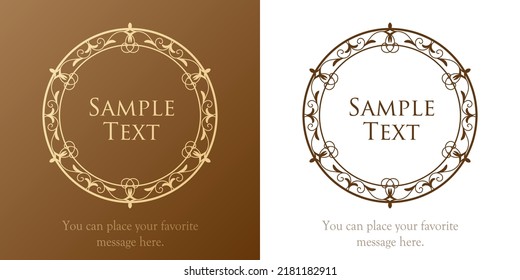 Luxury card design. Antique decorative design. Elegant edge pattern.