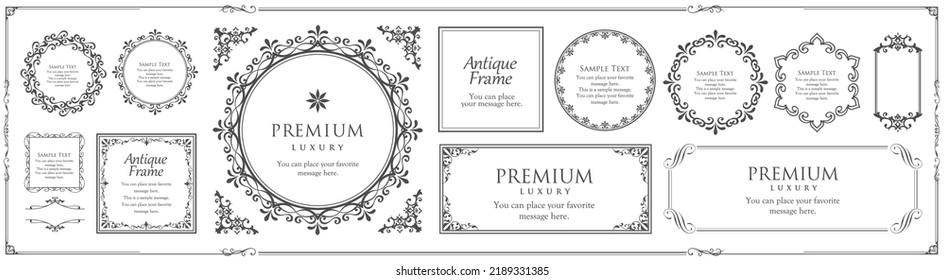 Luxury card design. Antique decorative design. Elegant edge pattern.