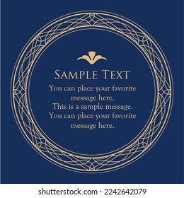 Luxury card design. Antique decorative design. Elegant edge pattern.